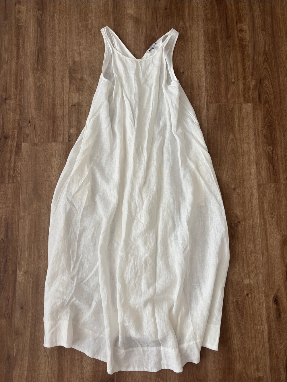 Lightweight White 100% Linen Maxi Dress - Sleeveless with pockets by COS